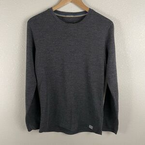 Meriwool Mens Size Small Gray Merino Long Sleeve Base Layer Tight Fit